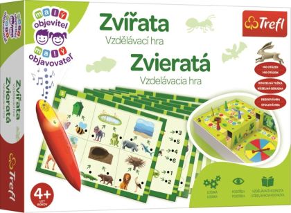 Malý objevitel Zvířata + kouzelná tužka edukační společenská hra