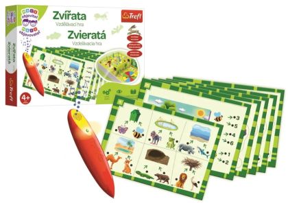 Malý objevitel Zvířata + kouzelná tužka edukační společenská hra