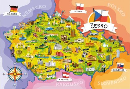 Puzzle Mapa České republiky 120 dílků a 14x kvíz