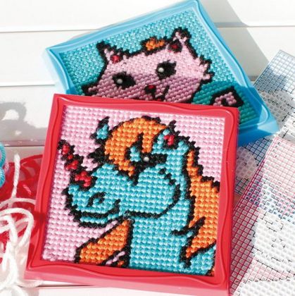 Vyšívání křížkovým stehem kreativní sada v krabici 19x24,5x5cm