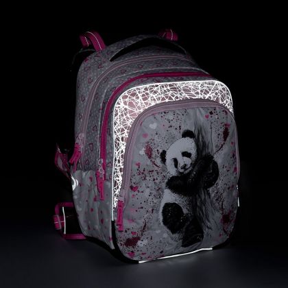 BAGMASTER, Školní tříkomorový batoh BETA 22 B - Panda