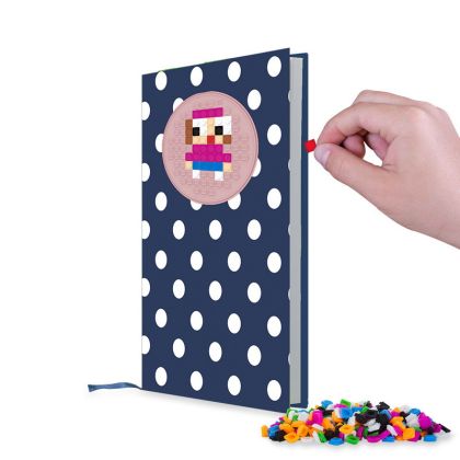 PIXIE CREW poznámkový blok A5 s linkami Modrý s puntíkem