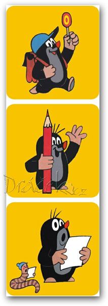 2D samolepicí obrázky Krteček žlutooranžový