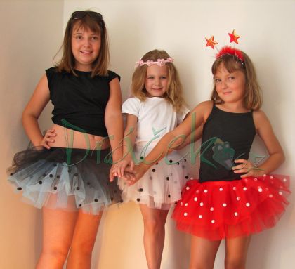 Tylová baletní sukně Muchomůrka vel. M (6-10 let)