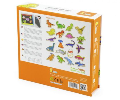 VIGA Dřevěné magnety 20 ks - dinosauři