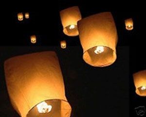 Létající lampion štěstí a přání bílý 1ks