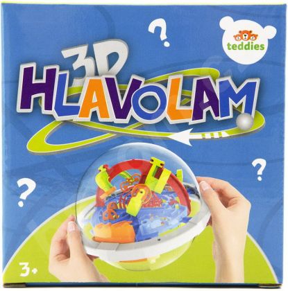 Hlavolam Bludiště 3D koule plast 12cm 100 kroků
