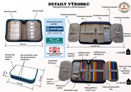 Neplněné školní pouzdro EMIPO s dvěma klopami 01 Deluxe Amor fialová