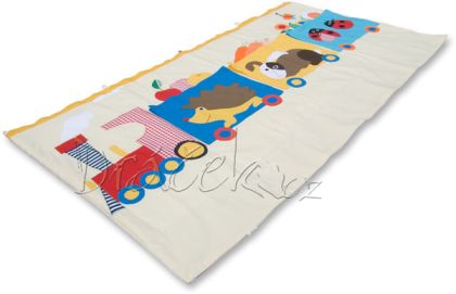 Kapsář za postel Vlak Zajíc žlutý 150cm