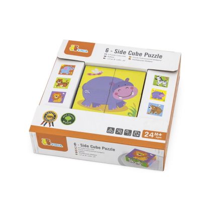 VIGA, Dřevěné kostky 4 ks - divočina