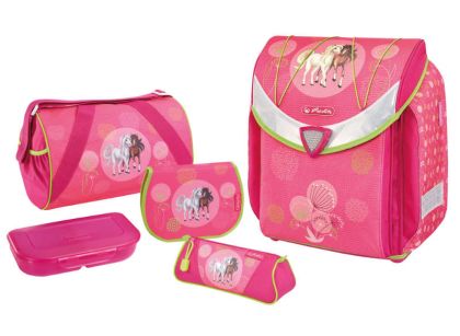 Školní aktovkový set Herlitz FLEXI Koně 5 dílný set