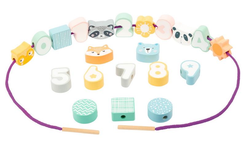 Small Foot Navlékání korálků v pastelových barvách