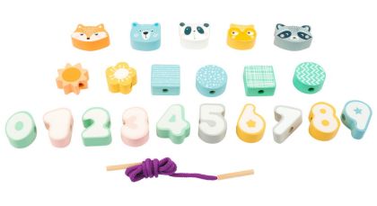 Small Foot Navlékání korálků v pastelových barvách