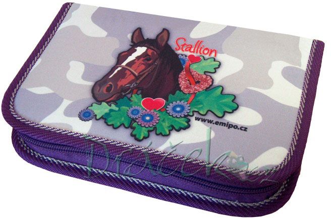 Plněné školní pouzdro EMIPO s klopou 02 Exkluziv Stallion