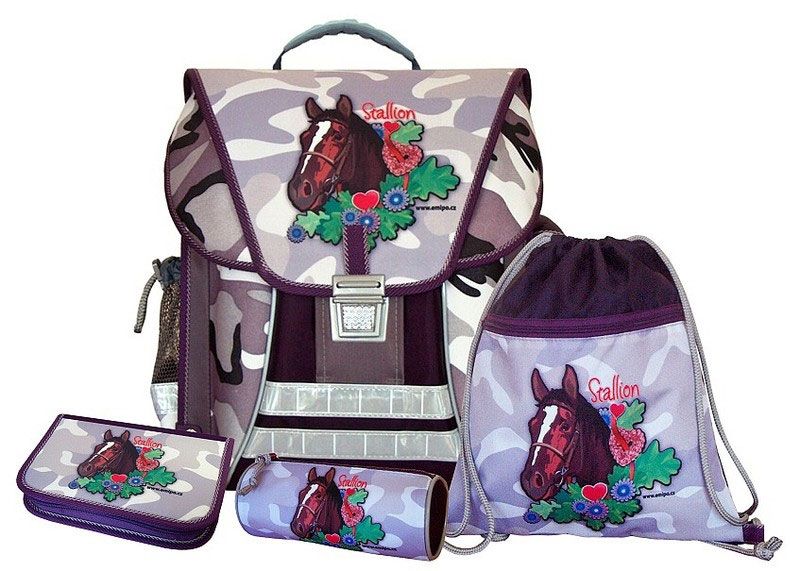 Čtyřdílný školní batohový set EMIPO Stallion