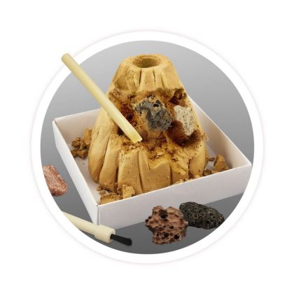 BUKI , Mini vulkán a vykopávka hornin