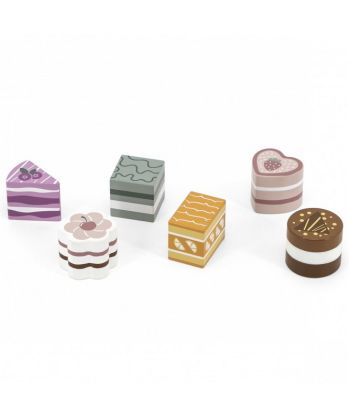 VIGA, Dřevěné dortíky 6 ks