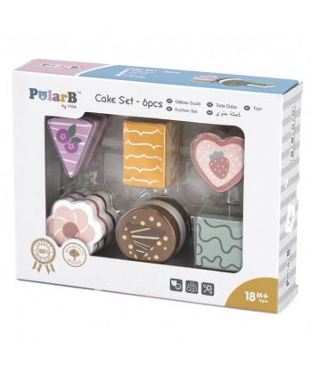 VIGA, Dřevěné dortíky 6 ks