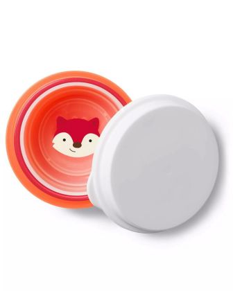 Skip Hop, Zoo misky protiskluzové 3 kusy + víko Liška 6m+