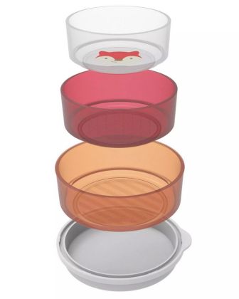 Skip Hop, Zoo misky protiskluzové 3 kusy + víko Liška 6m+