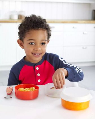 Skip Hop, Zoo misky protiskluzové 3 kusy + víko Liška 6m+