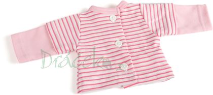 Tričko s dvojitým růžovým rukávem pruh 38-42 cm