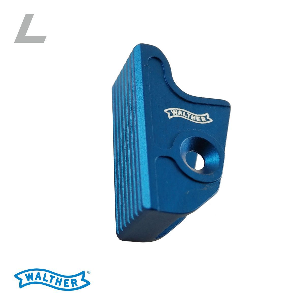 Jazýcek spoušte Walther EXPERT - plochý, dlouhý, modrý