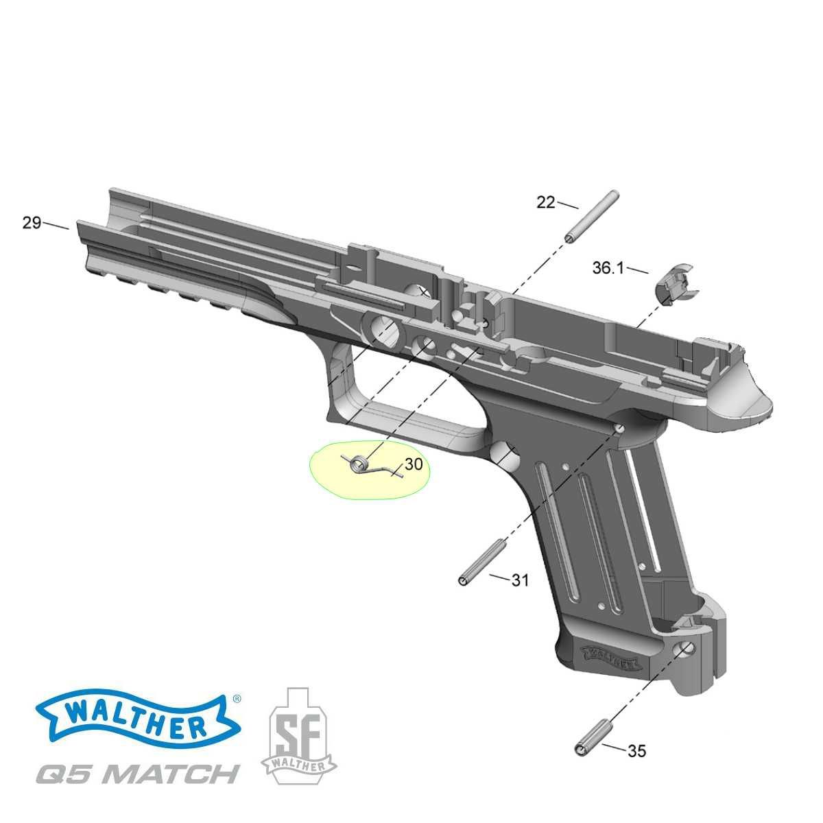 Walther Q5 Match SF, Pružina záchytu záveru