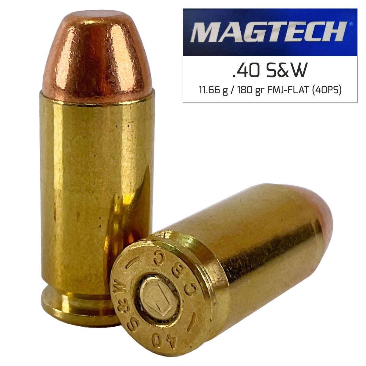 Náboje Magtech 40 S&W FMJ FLAT 11,66 g 180 gr, PRACTICAL SHOOTING (40PS)