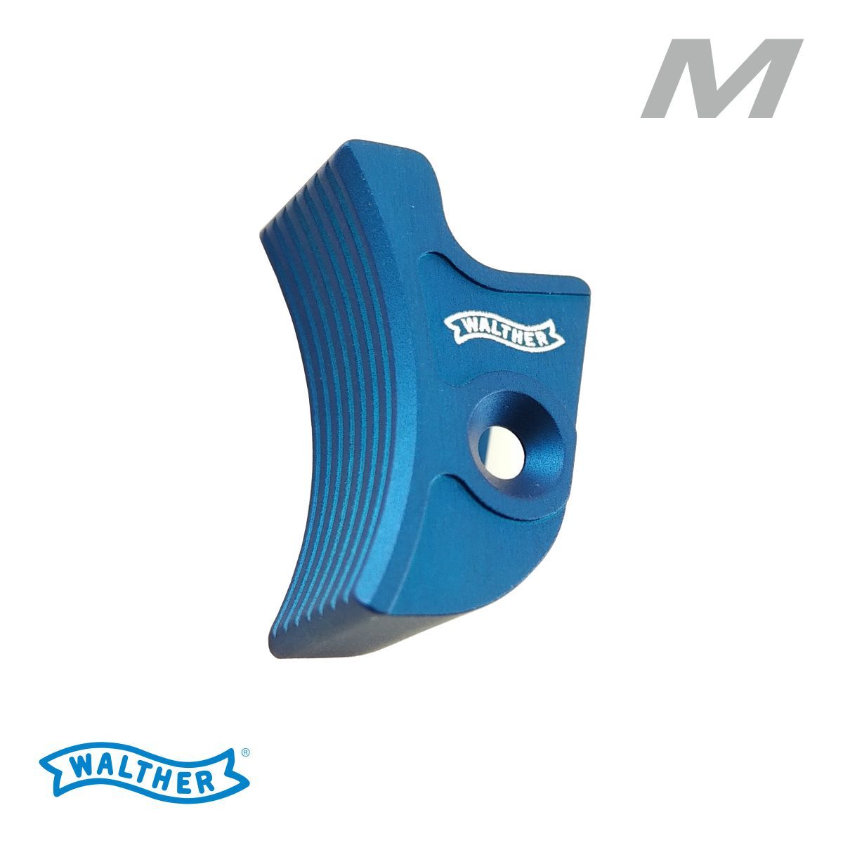 Jazýcek spoušte Walther EXPERT - prohnutý, strední, modrý 