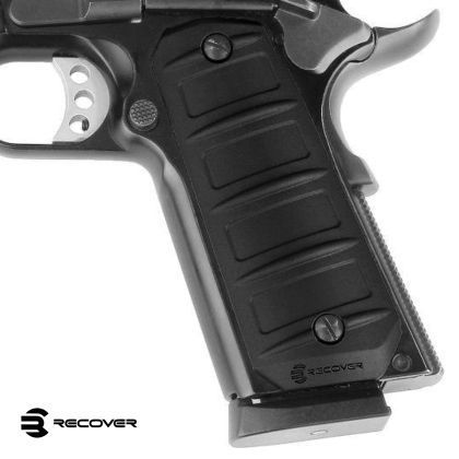 Strenky Recover Tactical Colt 1911, RG15 Rubber Grip, cerná