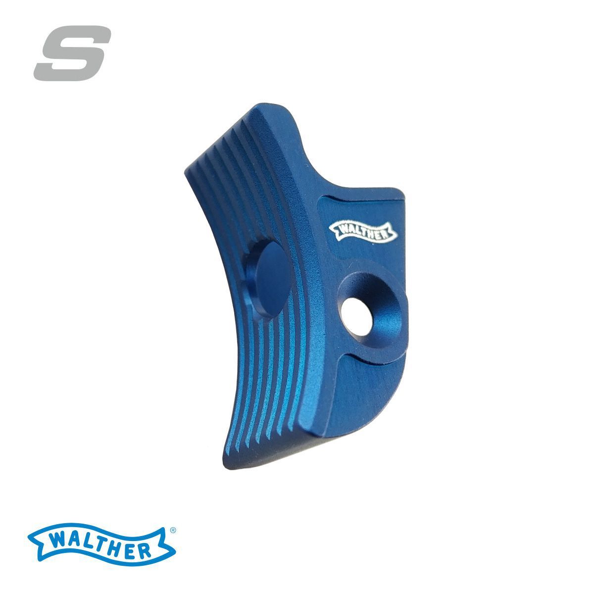 Jazýcek spoušte Walther EXPERT, prohnutý, krátký, modrý