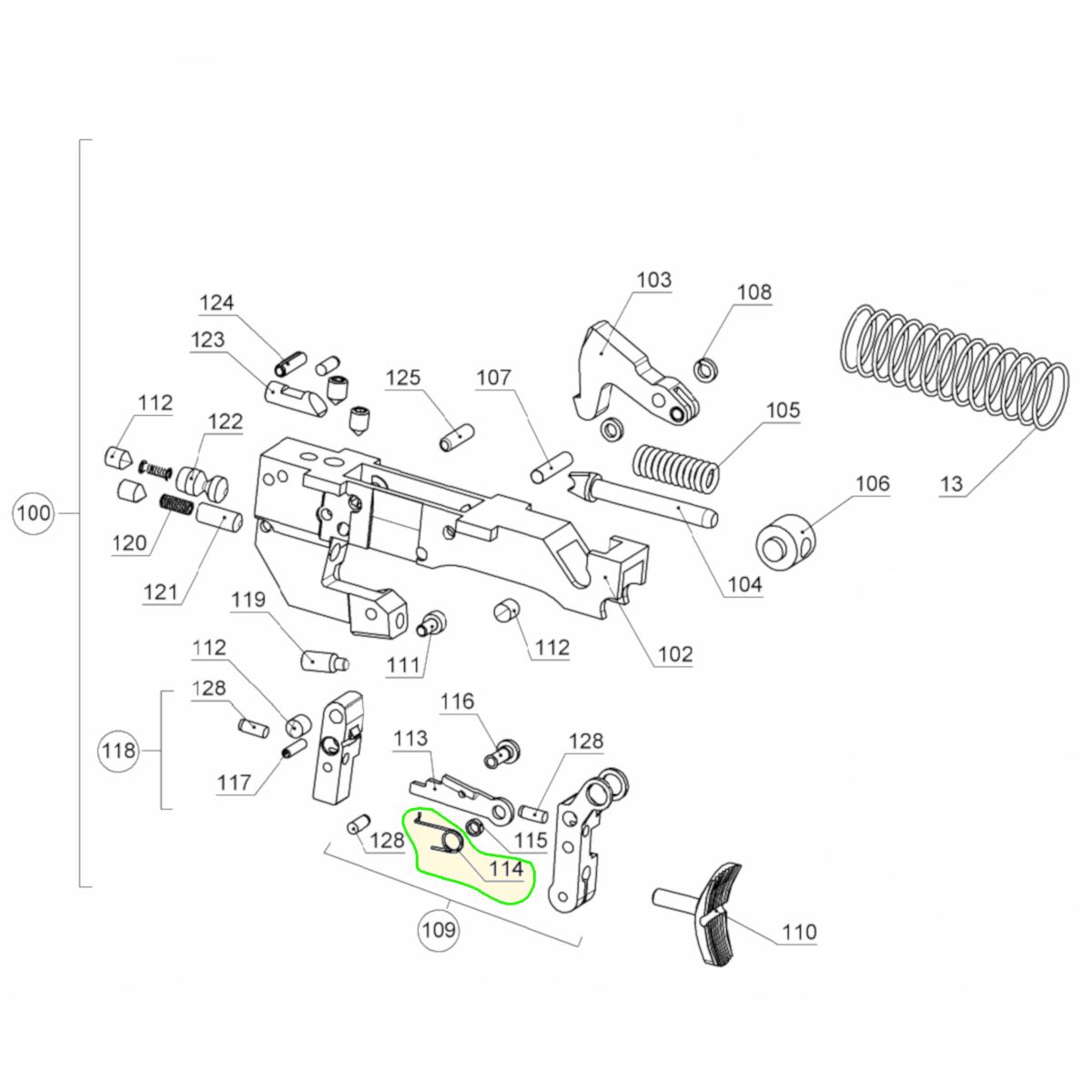 Pružina spoušte - Walther GSP