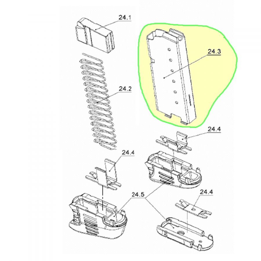 Telo zásobníku - Walther PPS 9x19
