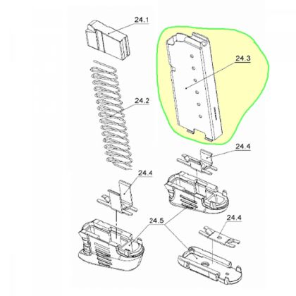 Telo zásobníku - Walther PPS 9x19