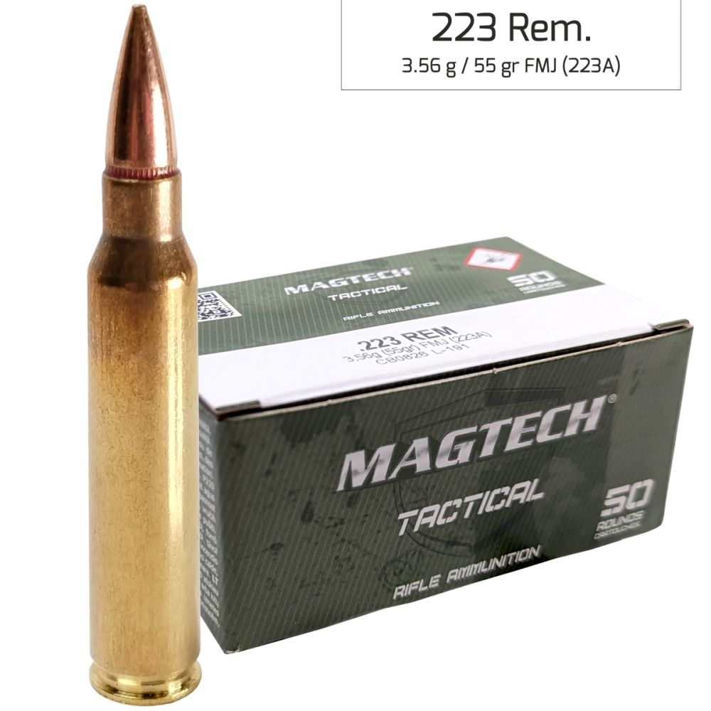 Náboje Magtech 223 Rem FMJ 3,56 g, 55 gr (223A)