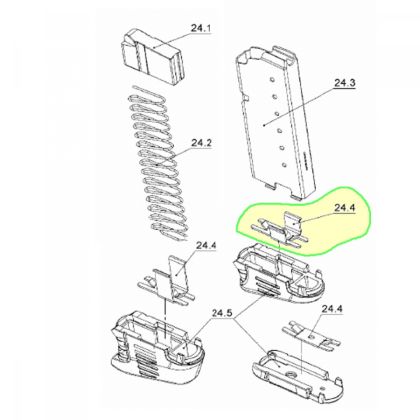 Dno zásobníku Walther PPS, velikost M