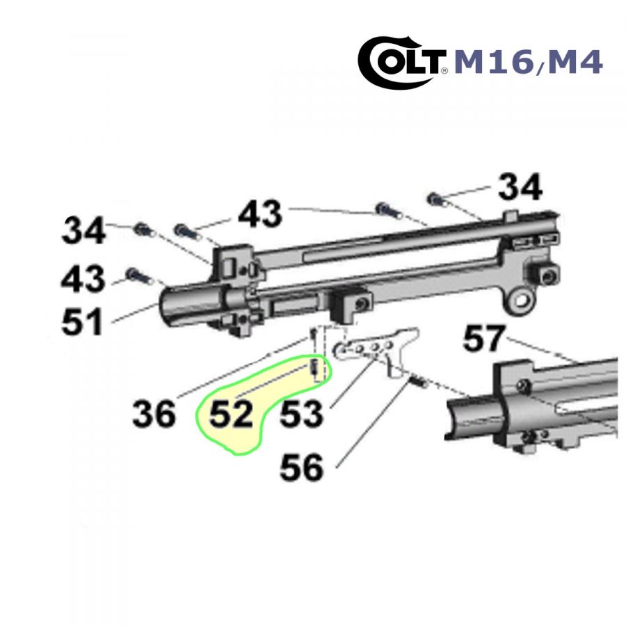 Pružina - vzpruha záchytu záveru pro Walther Colt M4/M16 .22LR