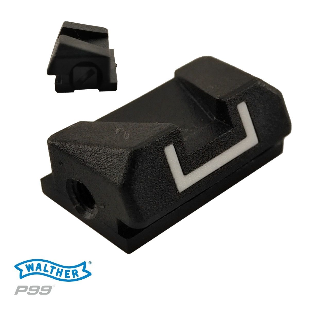 Hledí polymerové Walther P99/AS/QA,PPQ bílá výseč