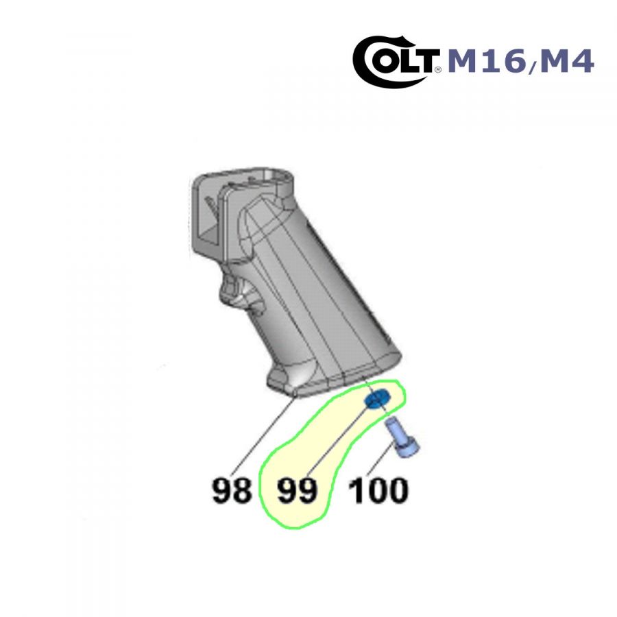 Podložka cepu rukojeti Walther Colt M4/M16