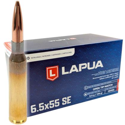 Náboj Lapua 6,5x55 SE Scenar 800 m/s, OTM, 9,00 g, 139 gr