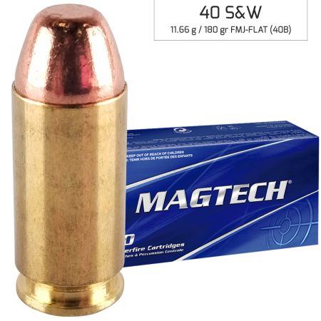 Náboje Magtech 40 S&W FMJ-FLAT 11,66 g, 180 gr (40B)
