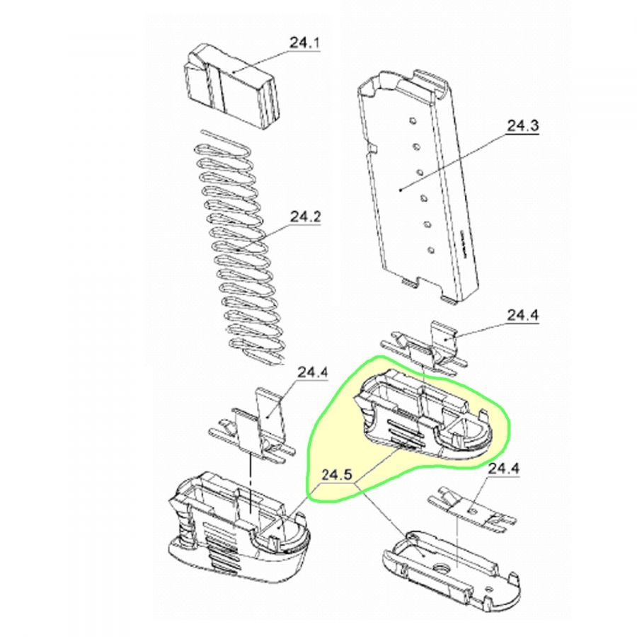 Botka zásobníku, prodloužená, velikost M - Walther PPS