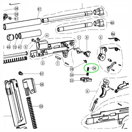 Pružina vytahovace, Walther P22/P22Q