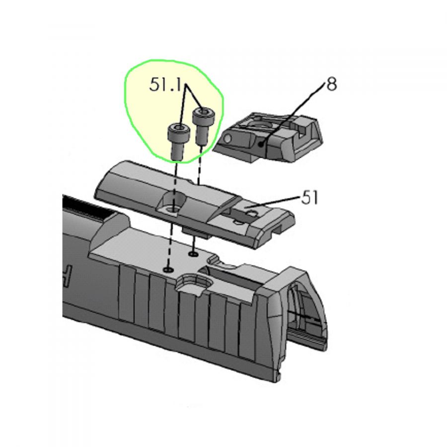 Šroub M3x6 pro adaptér Walther PPQ Q4, Q5