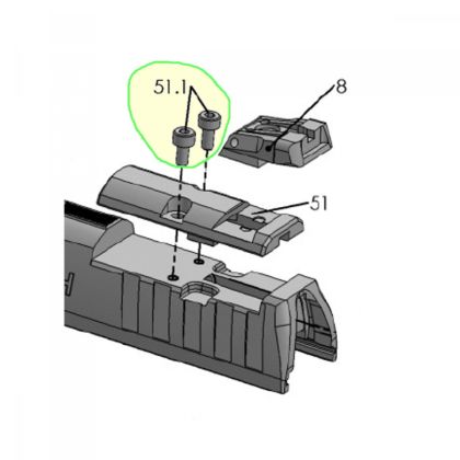 Šroub M3x6 pro adaptér Walther PPQ Q4, Q5