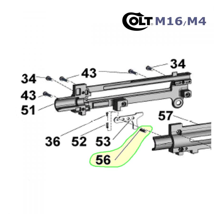 Kolík pro záchyt záveru malorážky Walther Colt M4/M16