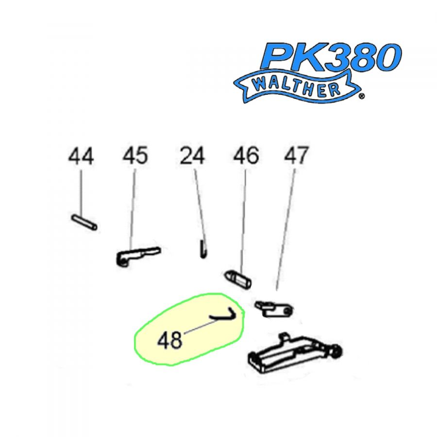 Pružina záchytu záveru - Walther PK380 (nove )