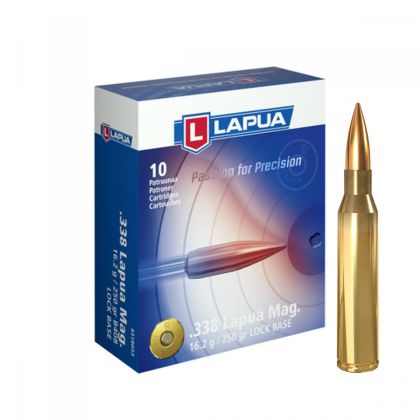 Náboj Lapua .338 Lapua Magnum LOCK BASE, B408, FMJBT, 16,20g, 250gr