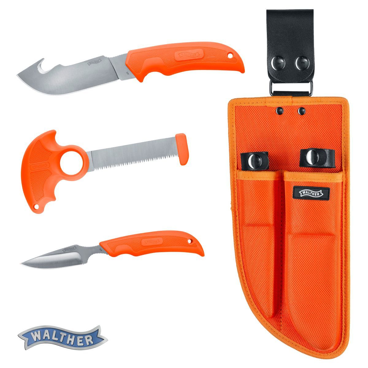 Lovecký set s pouzdrem Walther Hunting Knife Set, oranžový